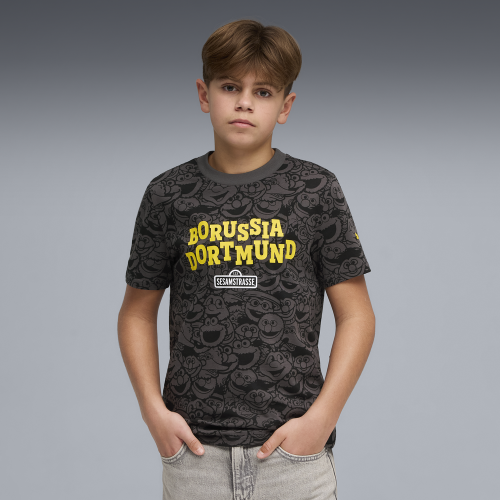Preview: Puma BVB x Sesame Street Tee AOP Jr - puma black
