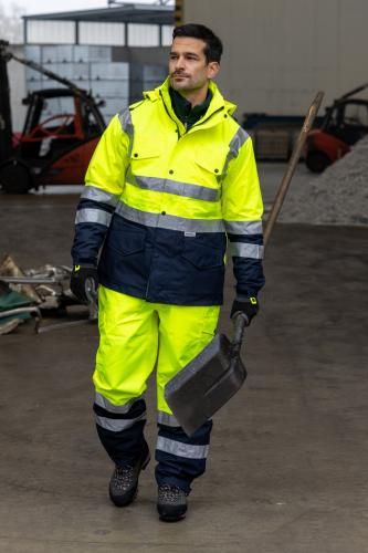 Preview: rukka Baltic Security Jacke EN ISO 20471 Kl. 3 - fluorescent lemon/ navy