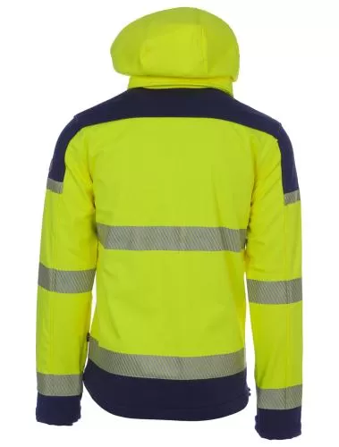 rukka Montreal Soft Shell Jacke EN ISO 20471 Kl. 2 fluorescent lemon/ navy