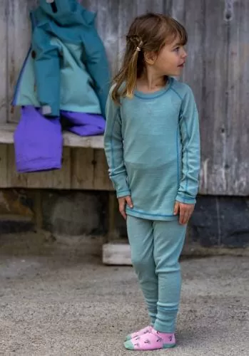 rukka Merlin Kinder langarm Shirt aus Merino Wolle - blue surf