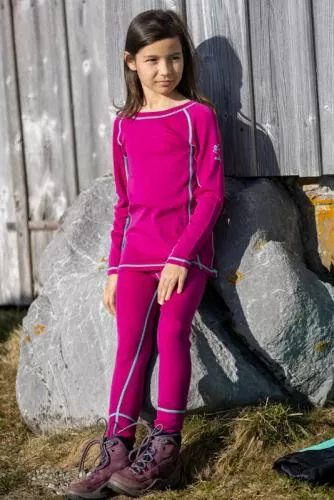 rukka Merlin Kinder langarm Shirt aus Merino Wolle - blue surf