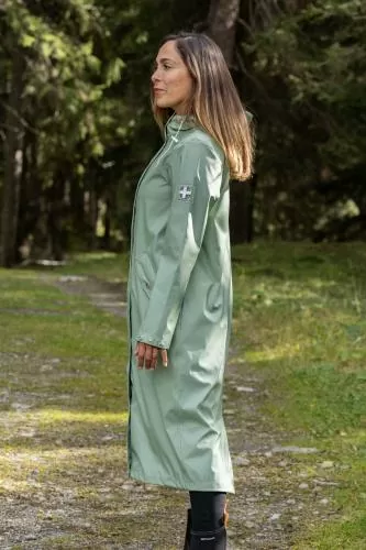 rukka Wolkenbruch Damen Regenmantel lang - green bay