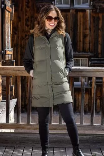 rukka Petra Damen Thermo Gilet lang - tea leaf