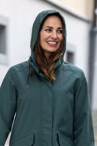 rukka Isla Damen Regenmantel - darkest spruce