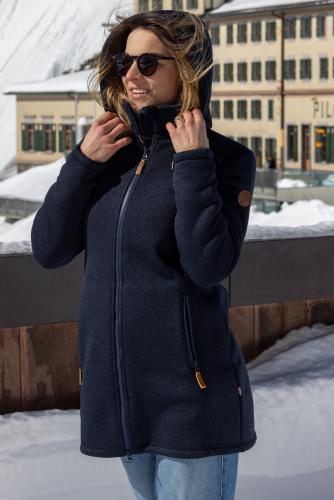 Preview: rukka Margo Strick Fleece Mantel - black