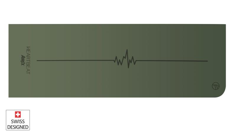 Preview: Airex Yoga mat HEARTBEAT - olive, 1830x610x4 mm