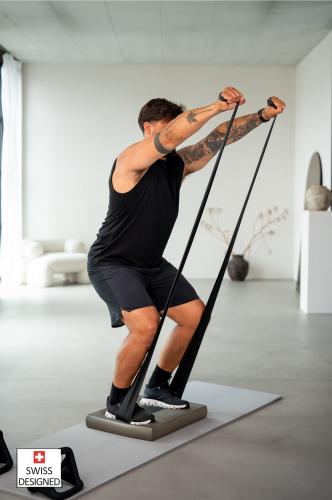 Preview: Airex HEARTBEAT Resistance Band Set, 3 Bänder, light medium und strong - hellgrau, steingrau, anthrazit, 2400x127x1 mm