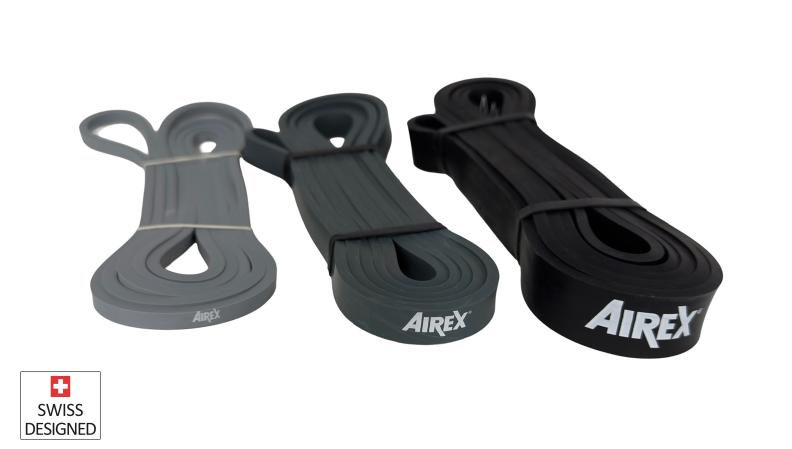Preview: Airex HEARTBEAT Power Band Set, 3 Bänder, light medium und strong - hellgrau, steingrau, anthrazit, 2000x38x2 mm