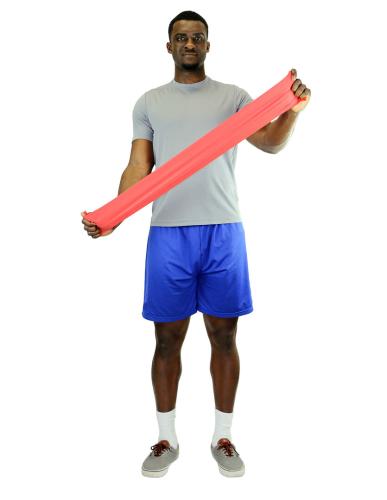 Preview: CanDo CanDo® latex-free exercise band - red, light 550cm