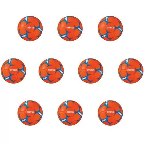 10-er Set Erima Flash Junior Handball - size 00, orange, blau