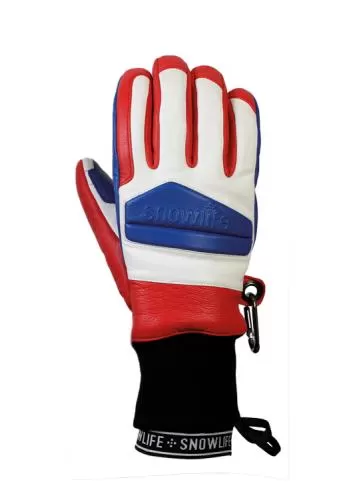 Snowlife Classic Leather Glove - blue/red/white