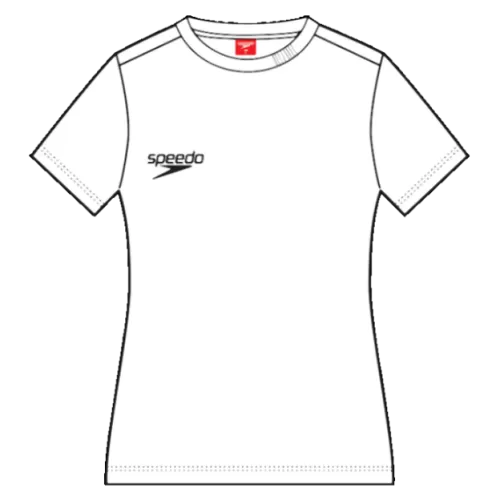 Speedo T-shirt with Small Logo Women Teamwear Female Adult - White