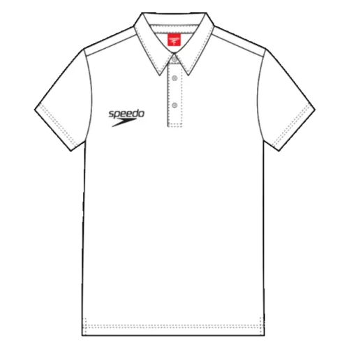 Speedo Polo Shirt Unisex Cotton pique Teamwear Male Adult - White