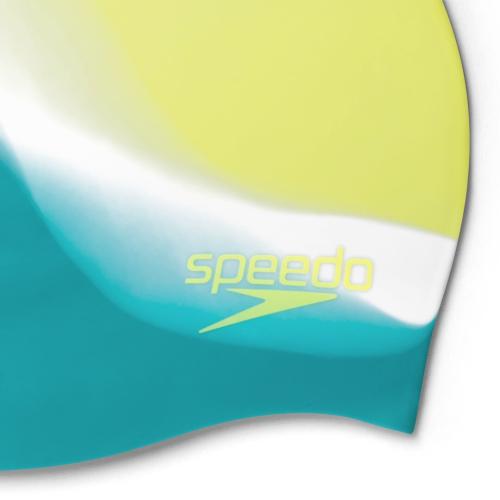 Preview: Speedo Multi Colour Silicone Cap Juni Unisex Junior/Kids (6-12) - Spritz/White/Aqua