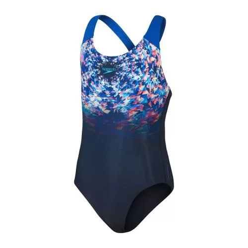 Speedo Digital Placement Splashback Swimwear Female Junior/Kids - True Navy/Cobalt