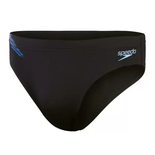 Speedo 7cm Tech Panel Brief Swimwear Male Adult - Black / Curious