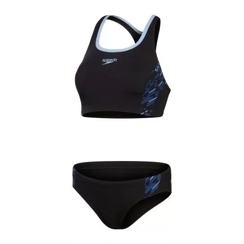 Speedo Placement 2 Piece Swimwear Female Adult - Black / True Co