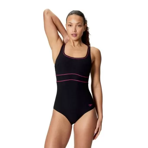 Speedo Solid Contour Eclipse 1pc Swimwear Female Adult - Anthracite/Ruby