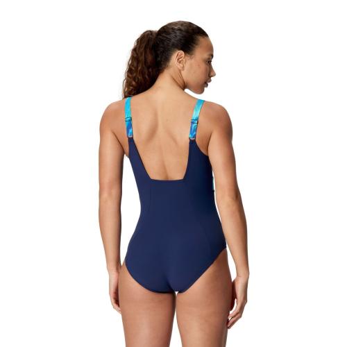 Speedo Print Contour Eclipse 1pc Swimwear Female Adult - Peacoat/Skydive