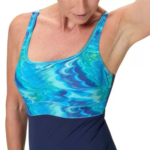 Speedo Print Contour Eclipse 1pc Swimwear Female Adult - Peacoat/Skydive
