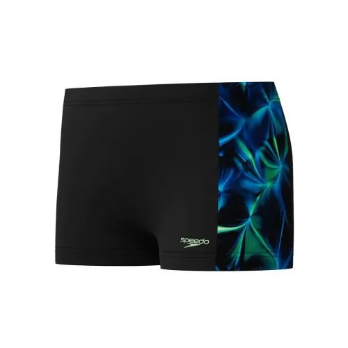 Speedo Print Panel Aquashort Swimwear Male Junior/Kids - Anthracite/Pale Clover