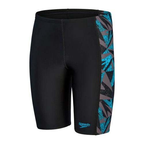 Preview: Speedo Hyper Boom Panel Jammer Swimwear Male Junior/Kids (6-16) - Black/Bolt/Dove G