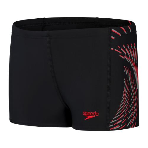 Preview: Speedo Plastisol Placement Aquashort Swimwear Male Junior/Kids (6-16) - Black/Fed Red/Dap