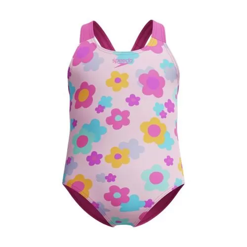 Speedo Print Racerback 1pc Swimwear Female Infant/Toddler - Neon Flamingo