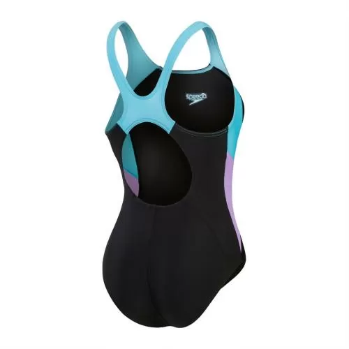 Speedo Colourblock Splice Muscleback Swimwear Female Adult - Black / Sweet P