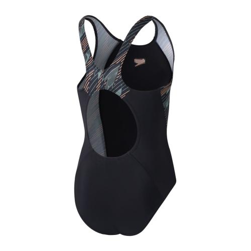 Preview: Speedo HyperBoom Splice Muscleback Swimwear Female Junior/Kids - Black / Country Green / Nectarine