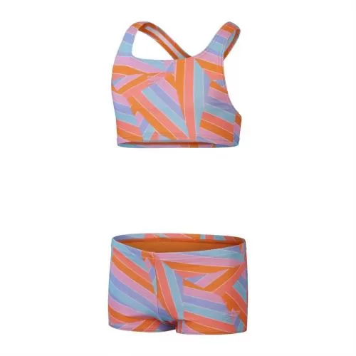 Speedo Allover 2 piece Boyleg Short Swimwear Female Junior/Kids - Pumpkin Spice,