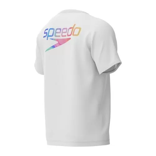 Speedo S/S Tee Shirt Unisex Adult - White-Hula Blend Graphic