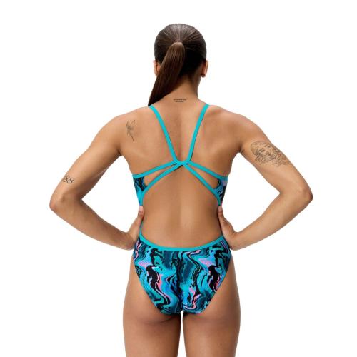Speedo Printed Web Back Swimwear Female Adult - Canyon Ombre/Black