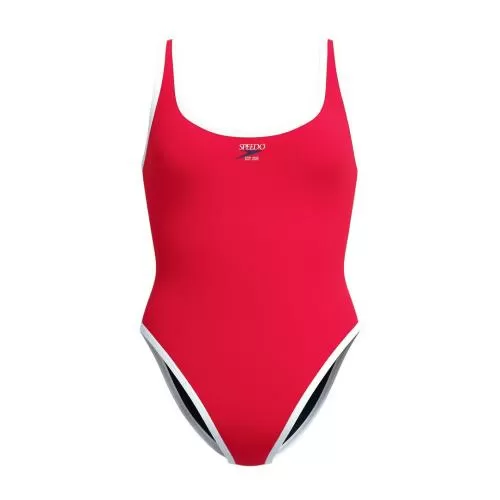 Speedo Solid Bound Scoop 1 Pc Swimwear Female Adult - High Risk Red