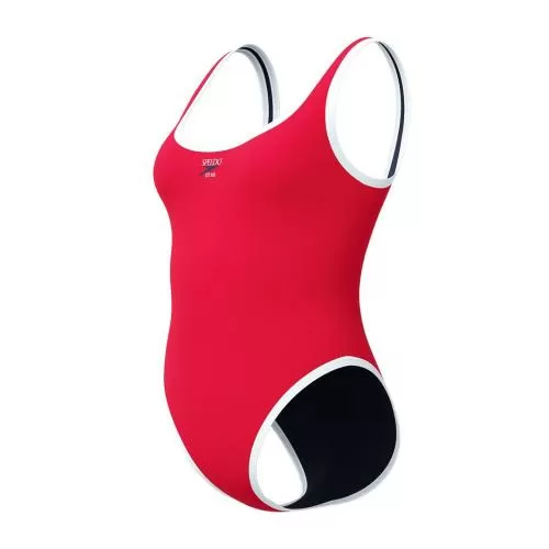 Speedo Solid Bound Scoop 1 Pc Swimwear Female Adult - High Risk Red