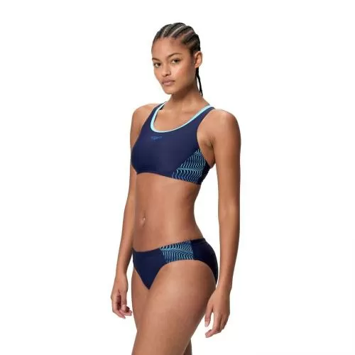 Speedo Placement Racerback 2pc Swimwear Female Adult - Peacoat/Angelic Blue