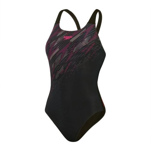 Speedo HyperBoom Placement Muscleback Swimwear Female Adult - Black / Electri