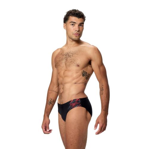 Preview: Speedo Medley Logo Brief 7cm Swimwear Male Adult - Anthracite/High Risk Red