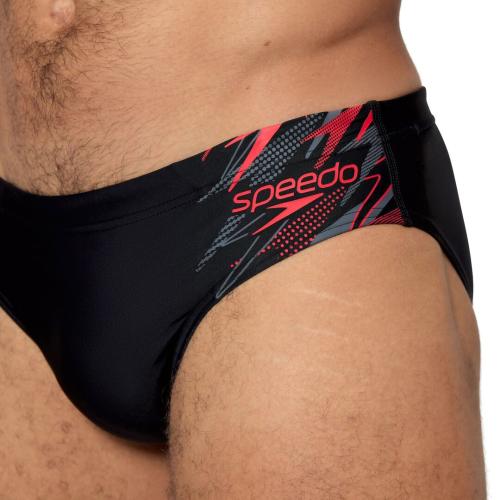 Preview: Speedo Medley Logo Brief 7cm Swimwear Male Adult - Anthracite/High Risk Red