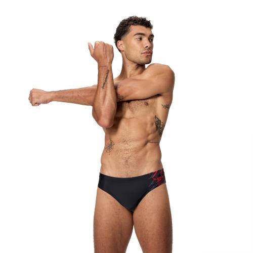 Preview: Speedo Medley Logo Brief 7cm Swimwear Male Adult - Anthracite/High Risk Red