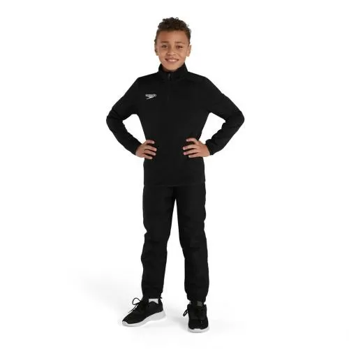 Speedo CLUB 1/4 ZIP MIDLYR TRN TOP JM Teamwear Junior Unisex - BLACK