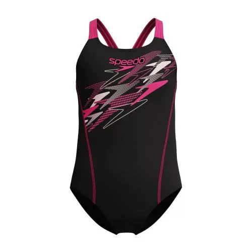 Speedo Medley Logo Medalist 1pc Swimwear Female Junior/Kids - Anthracite/Margarita Pink