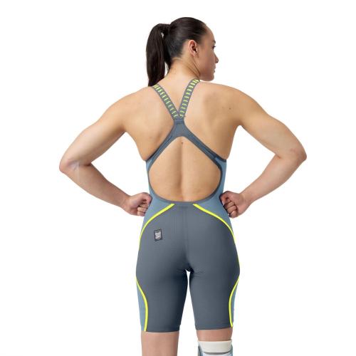 Preview: Speedo LZR Intent 2.0 OPBK Kneeskin Race Female Adult - Grey Lead/Acadia Blue/Hyper Yellow - Mai