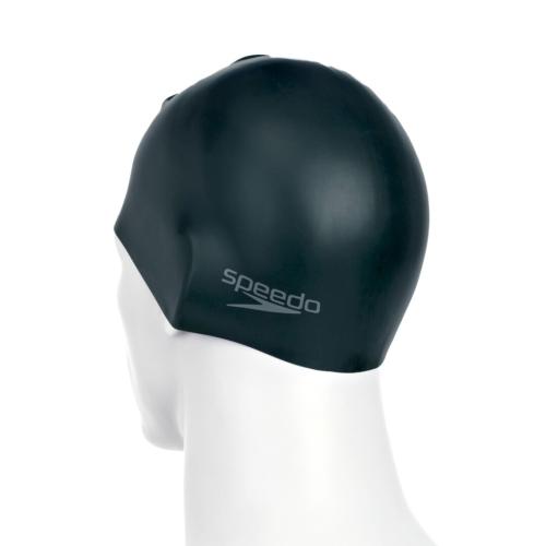 Preview: Speedo Plain Moulded Silicone Cap Adult Unisex - Black