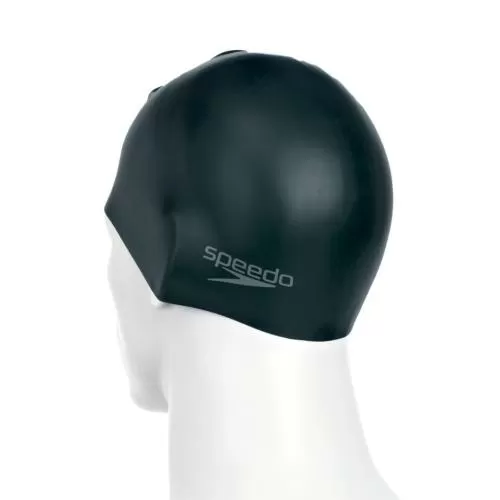Speedo Plain Moulded Silicone Cap Adult Unisex - Black