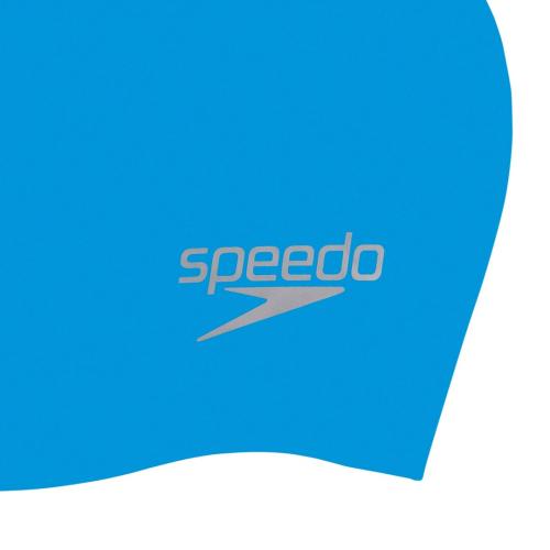 Preview: Speedo Plain Moulded Silicone Cap Adult Unisex - Blue/Chrome