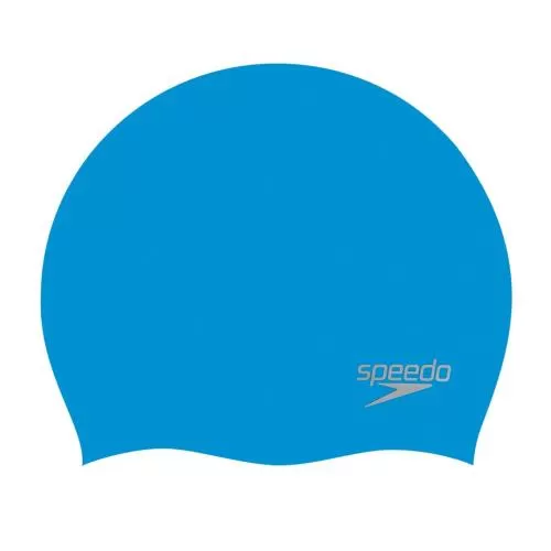Speedo Plain Moulded Silicone Cap Adult Unisex - Blue/Chrome