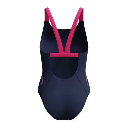 Speedo Solid Boom Leaderback 1pc Swimwear Female Adult - Peacoat/Margarita Pink