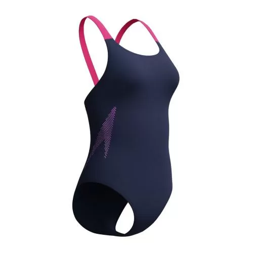 Speedo Solid Boom Leaderback 1pc Swimwear Female Adult - Peacoat/Margarita Pink