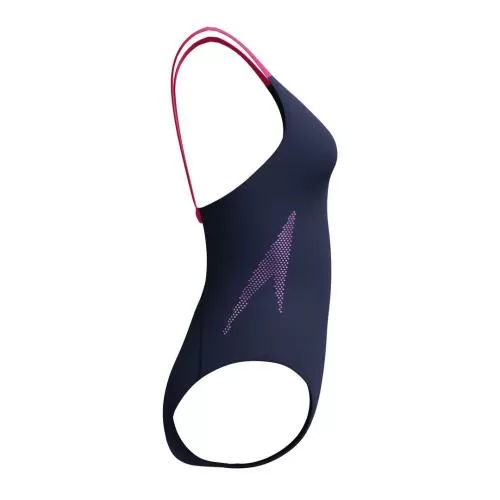 Speedo Solid Boom Leaderback 1pc Swimwear Female Adult - Peacoat/Margarita Pink